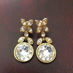 Gold Crystal Dangle Earrings